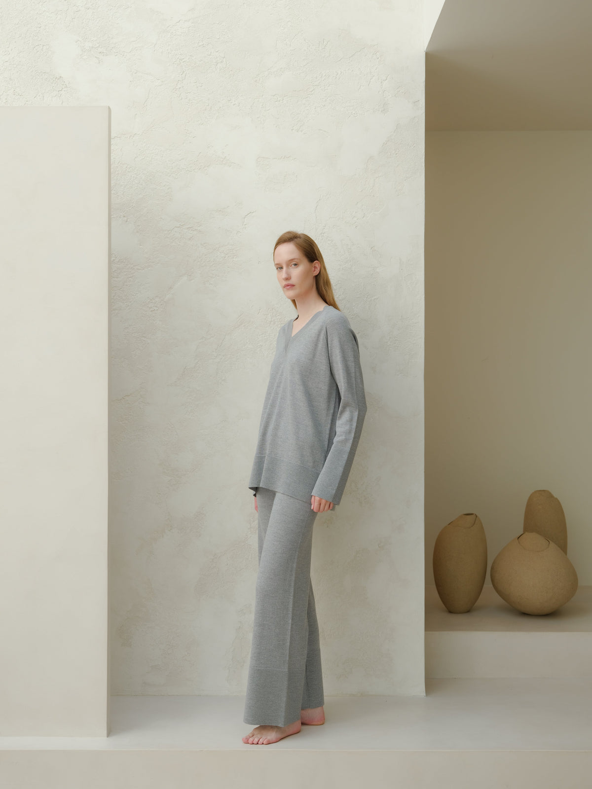 Extra Fine Merino V-Neck Maxi Sweater