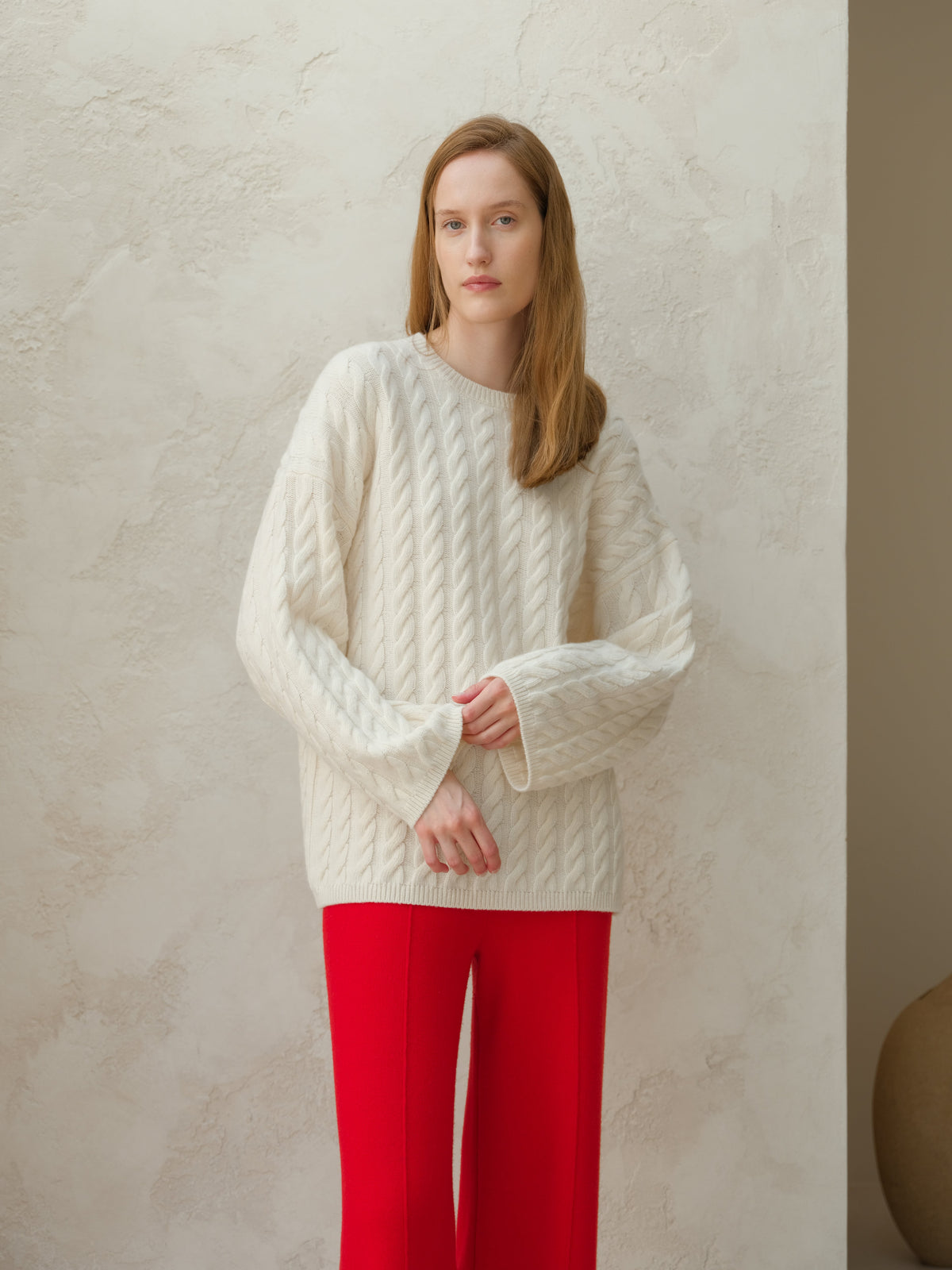 Cashmere Mix Maxi Cable Sweater
