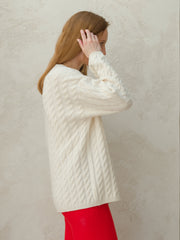 Cashmere Mix Maxi Cable Sweater
