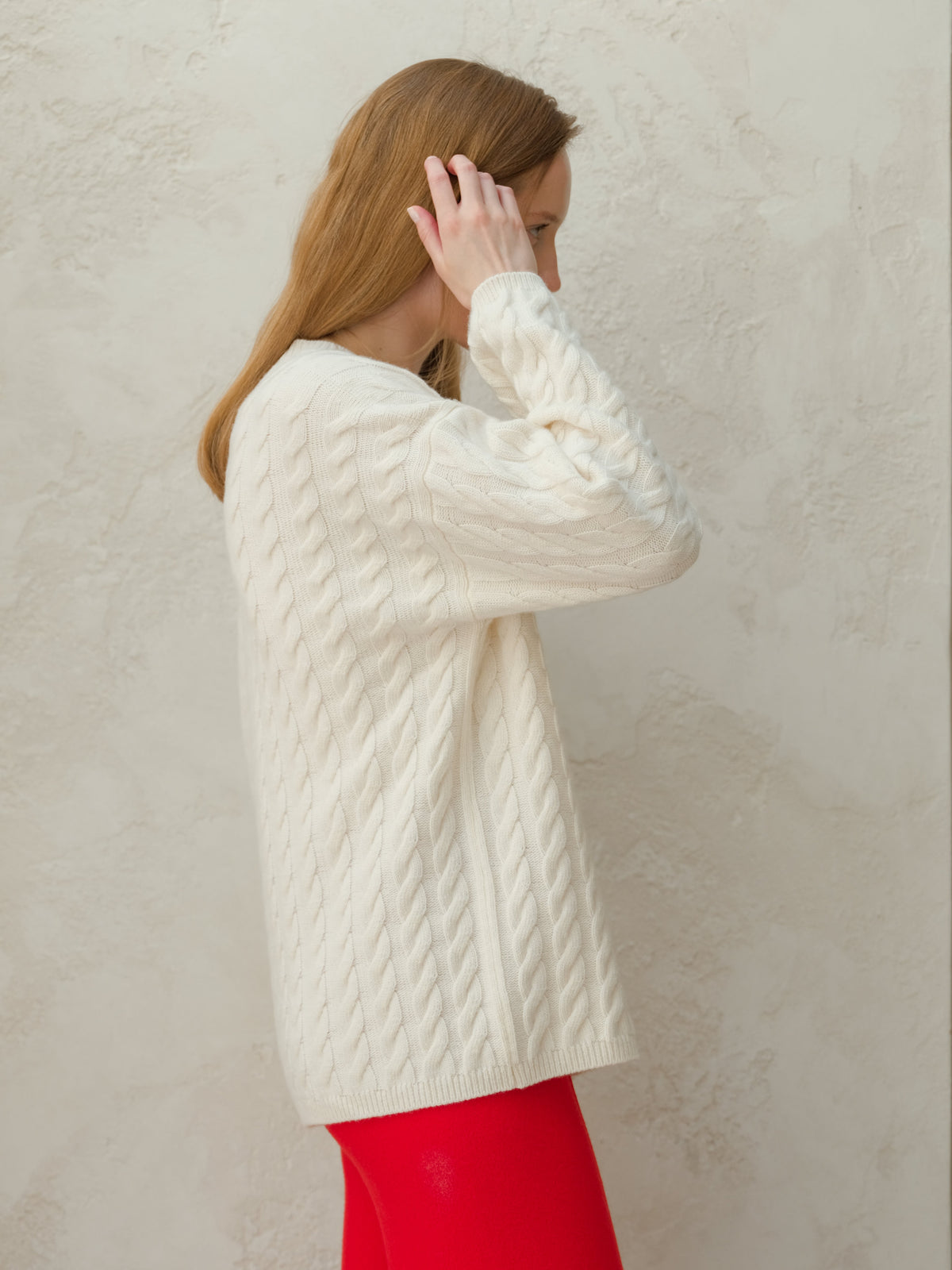 Cashmere Mix Maxi Cable Sweater