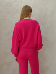 Cashmere Mix Balloon Sleeve Crewneck