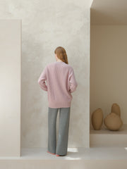 Cashmere Mix Long Ribbed Cardigan