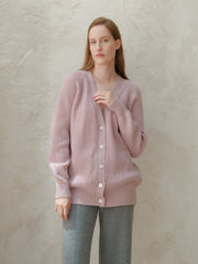 Cashmere Mix Long Ribbed Cardigan