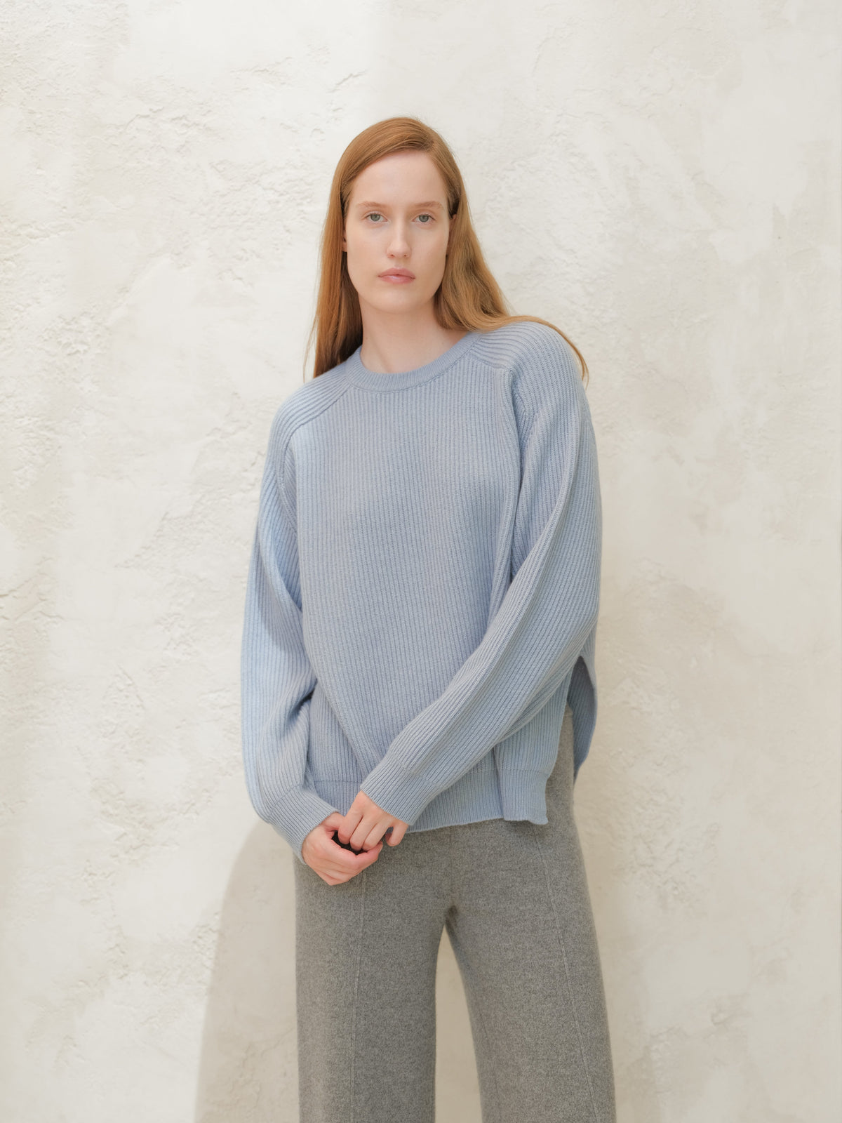 Cashmere Mix Ribbed Crewneck