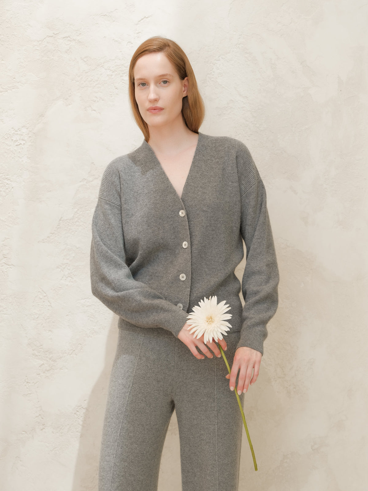 Cashmere Mix Ribbed Cardigan
