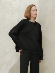 Cashmere Mix Ribbed Crewneck