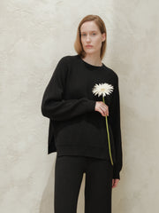 Cashmere Mix Ribbed Crewneck