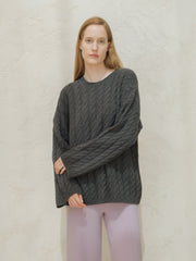 Cashmere Mix Maxi Cable Sweater