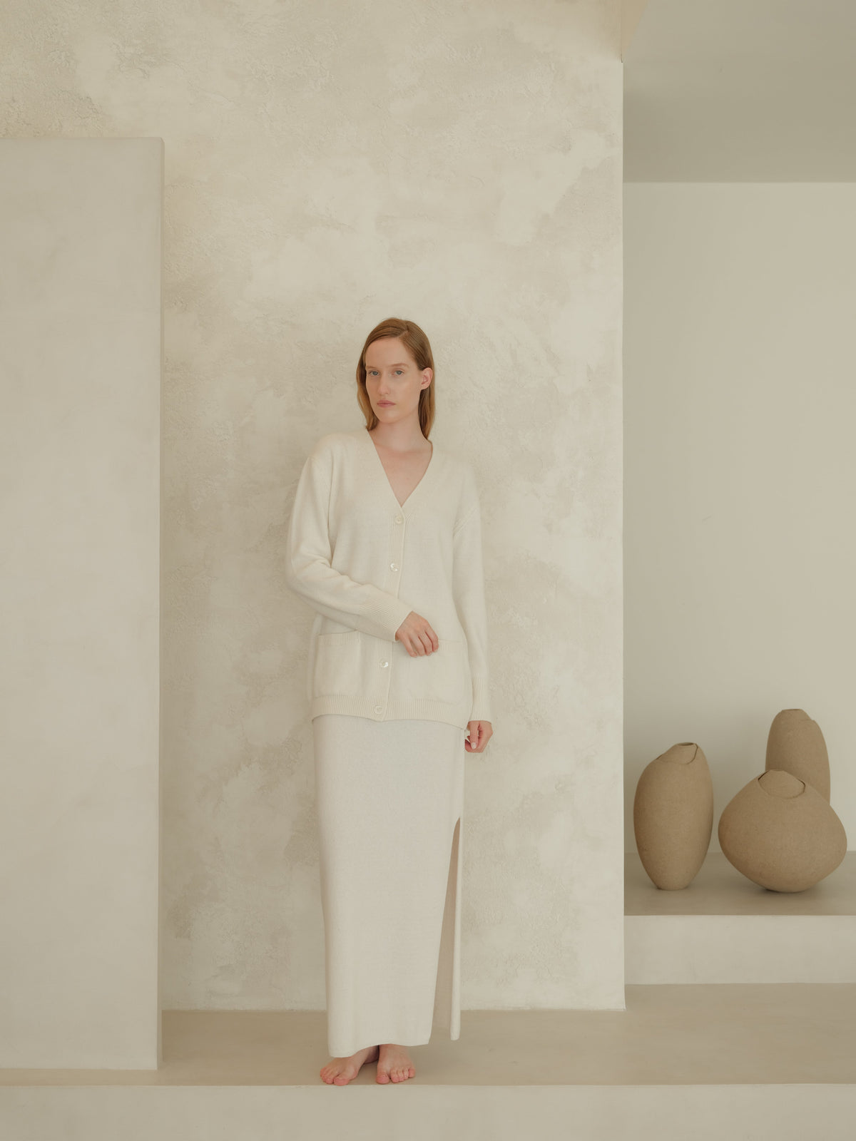 Cashmere Mix Long Skirt
