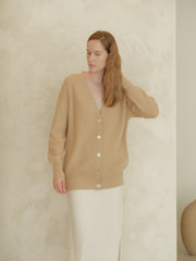 Cashmere Mix Long Ribbed Cardigan