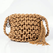 Baci & Abbracci Borsa a Spalla Grande in Corda di Cotone