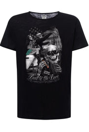 T-shirt Uomo Tattoo Skull - Cotone Fiammato 100%