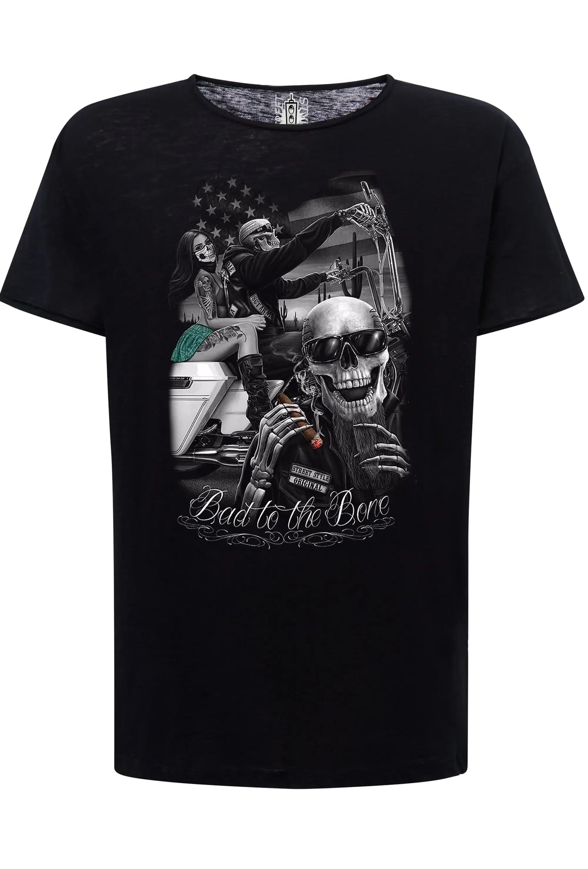 T-shirt Uomo Tattoo Skull - Cotone Fiammato 100%