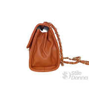Ambra Borsa a Tracolla Marrone Catena Oro