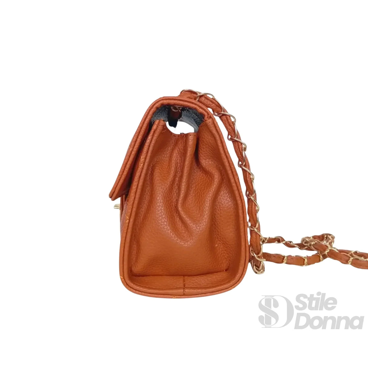 Ambra Borsa a Tracolla Marrone Catena Oro