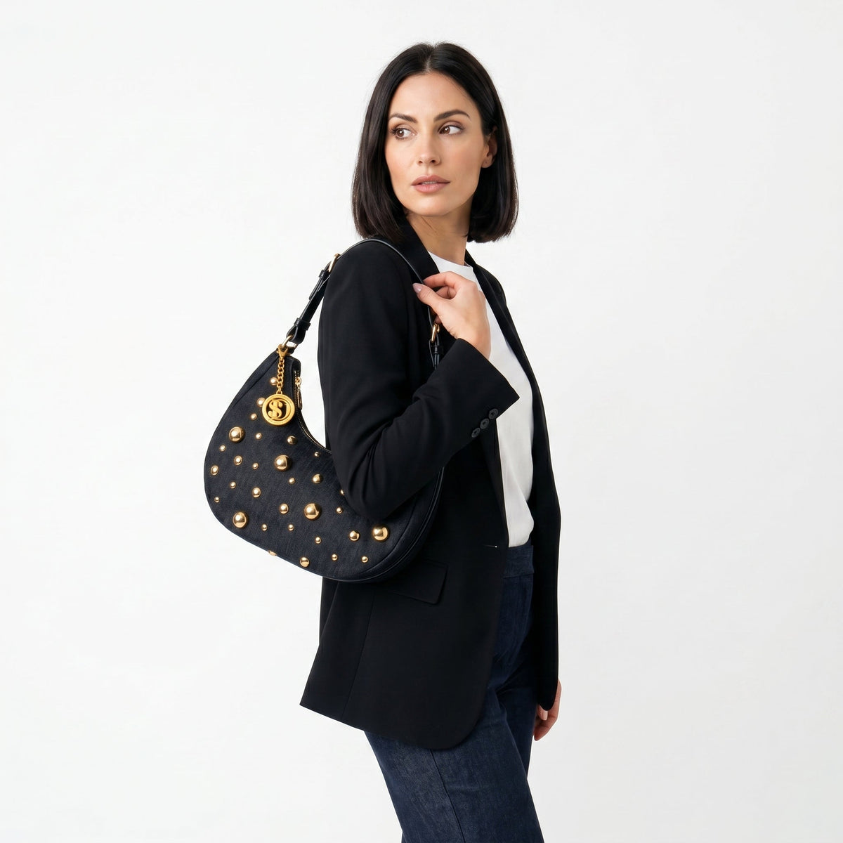 Denise Borsa in Denim con Tracolla Rimovibile