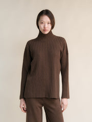 Cashmere Mix Ribbed High Neck