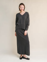 Cashmere Mix Long Skirt