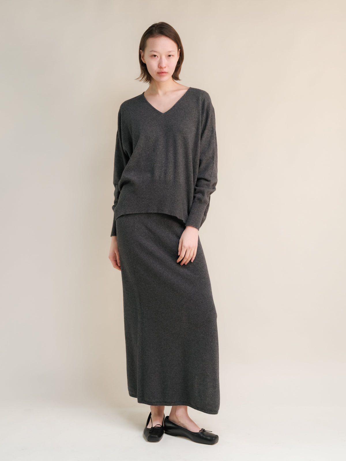 Cashmere Mix Long Skirt