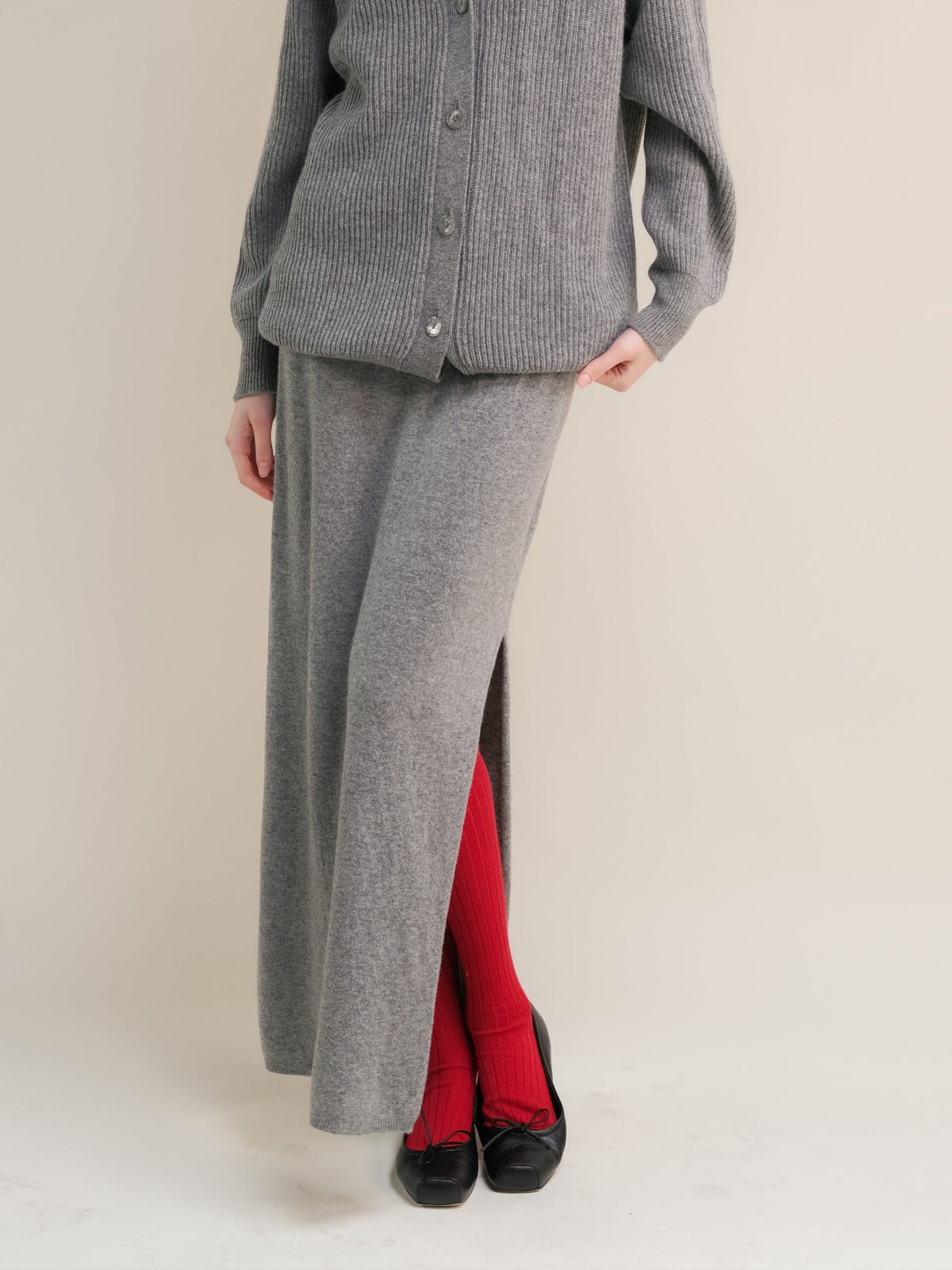 Cashmere Mix Long Skirt
