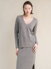 Cashmere Mix Relaxed V-Neck Sweater