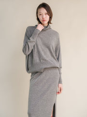 Cashmere Mix Maxi Turtleneck Sweater