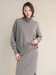 Cashmere Mix Maxi Turtleneck Sweater
