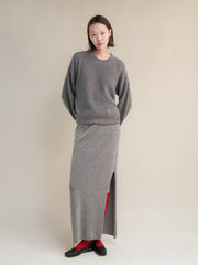 Cashmere Mix Balloon Sleeve Crewneck