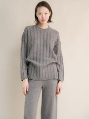 Cashmere Mix Maxi Cable Sweater