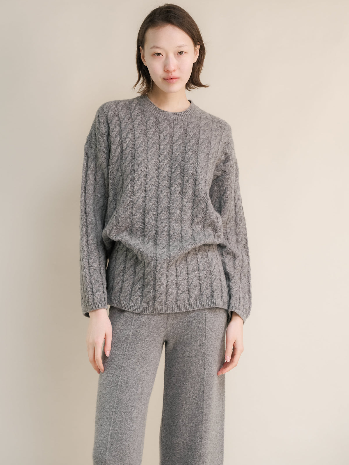 Cashmere Mix Maxi Cable Sweater