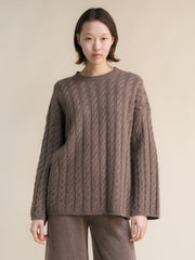 Cashmere Mix Maxi Cable Sweater