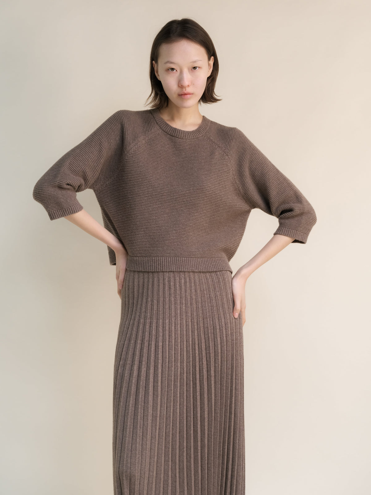 Cashmere Mix 3/4 Sleeve Pullover
