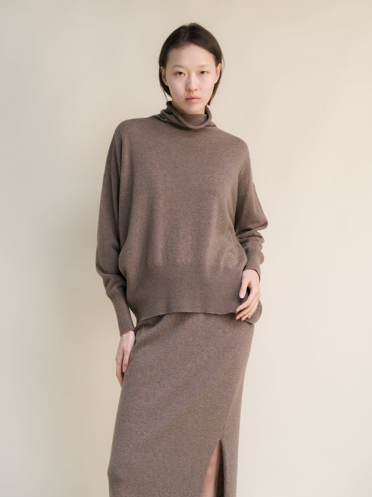 Cashmere Mix Maxi Turtleneck Sweater