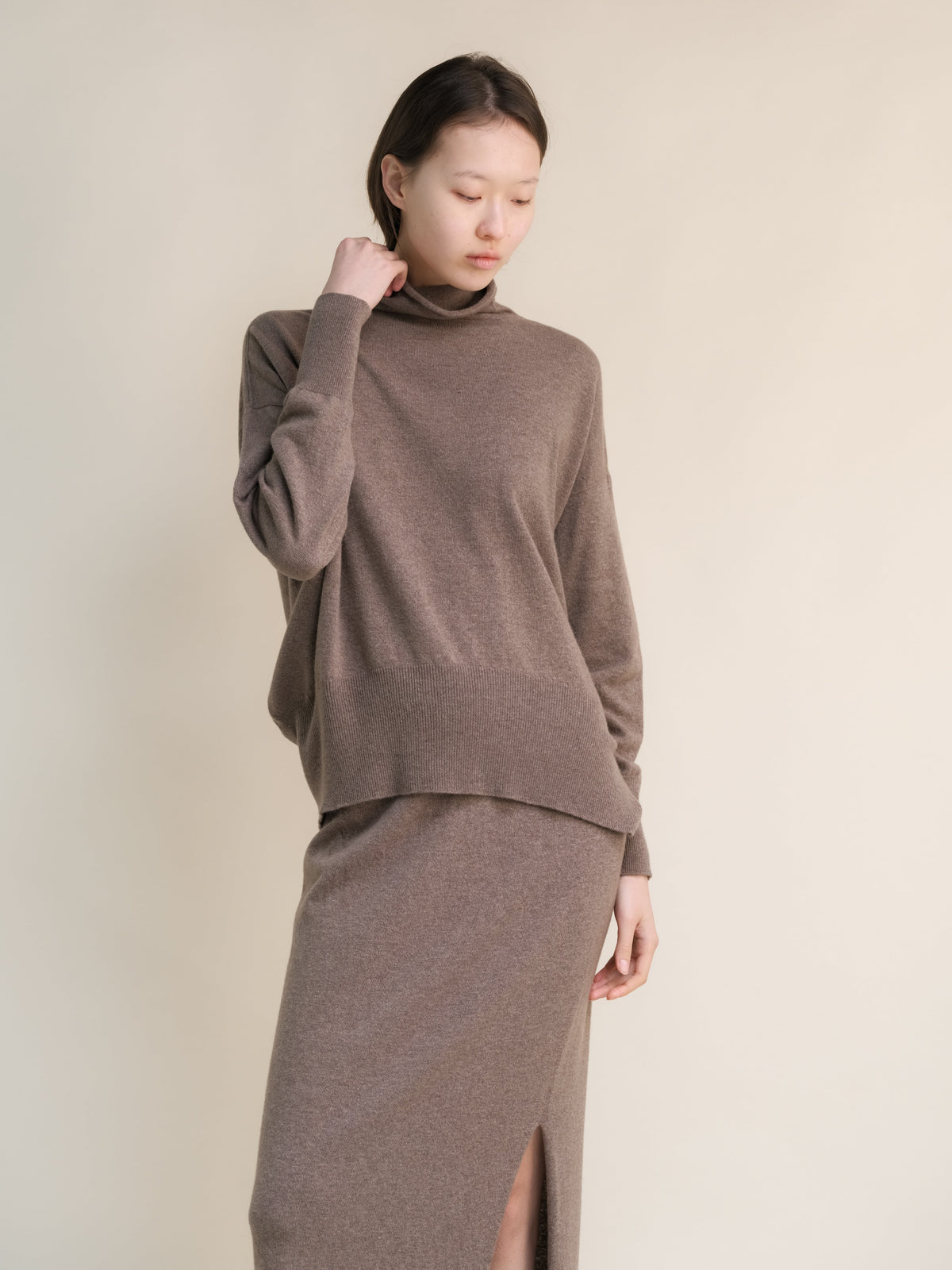 Cashmere Mix Maxi Turtleneck Sweater