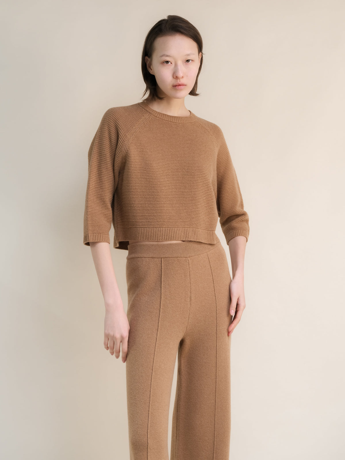 Cashmere Mix 3/4 Sleeve Pullover