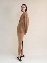 Cashmere Mix Maxi Cable Sweater