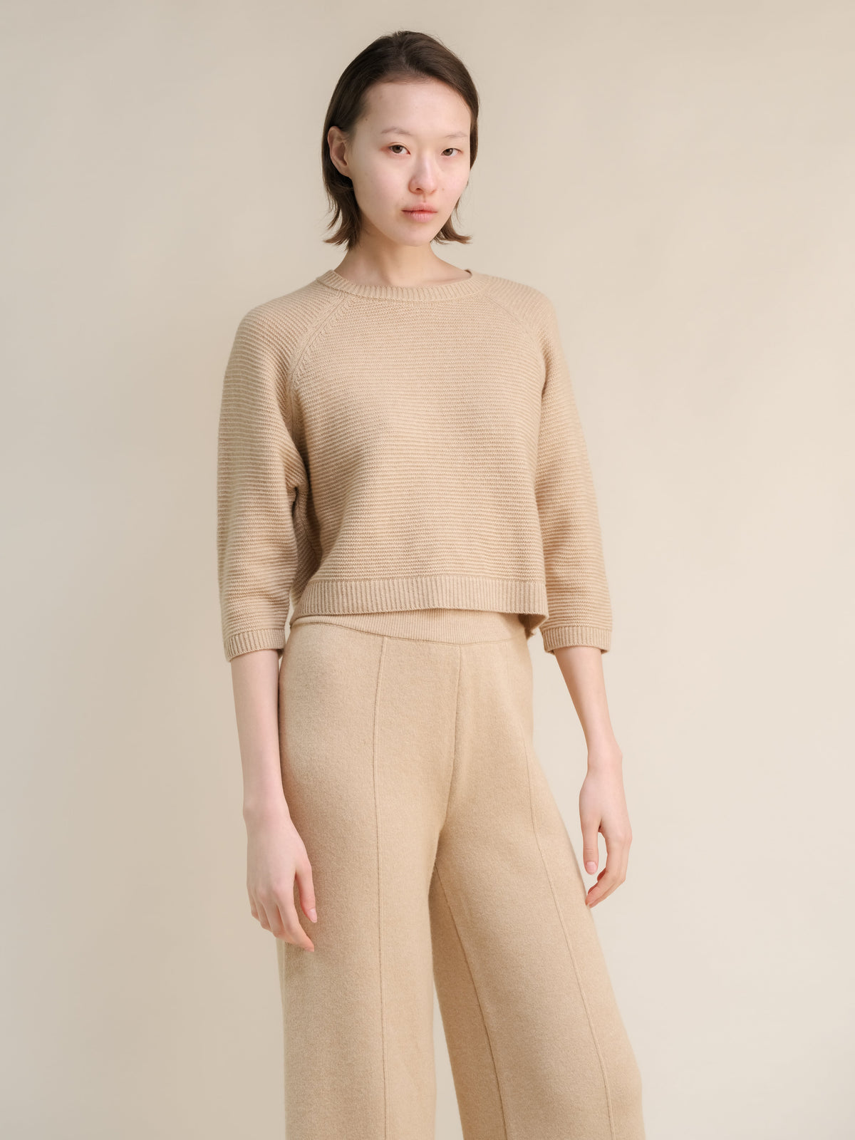 Cashmere Mix 3/4 Sleeve Pullover