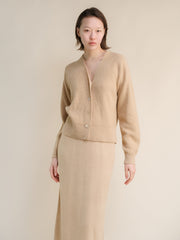 Cashmere Mix Ribbed Cardigan