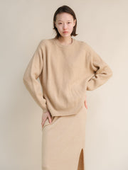 Cashmere Mix Ribbed Crewneck