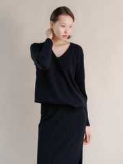 Cashmere Mix Relaxed V-Neck Sweater