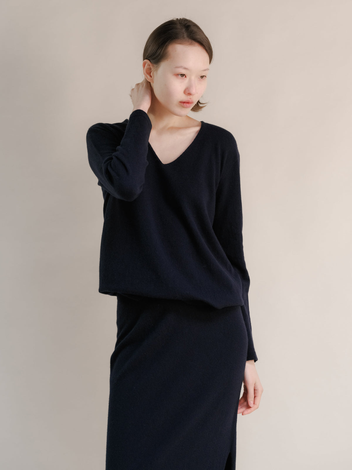 Cashmere Mix Relaxed V-Neck Sweater