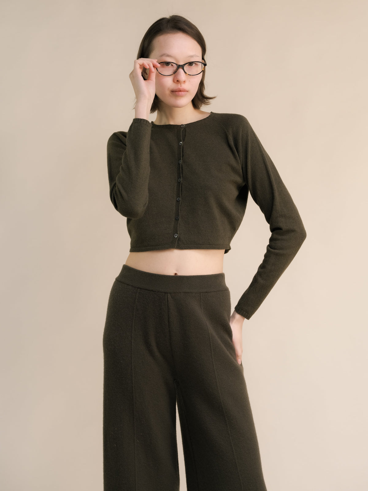 Cashmere Mix Cropped Cardigan