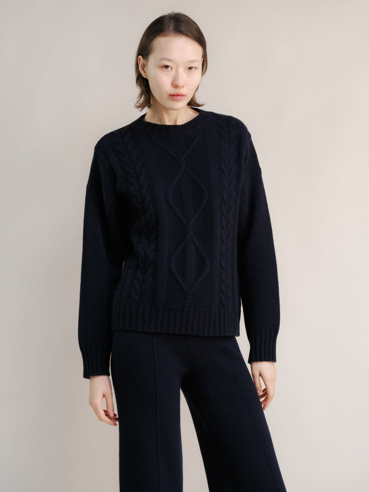 Cashmere Mix Cable Knit Sweater
