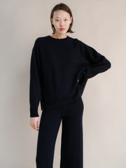 Cashmere Mix Ribbed Crewneck