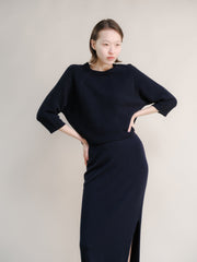 Cashmere Mix 3/4 Sleeve Pullover