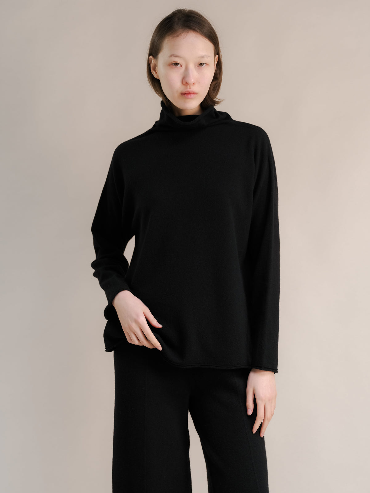 Cashmere Mix High Neck Sweater