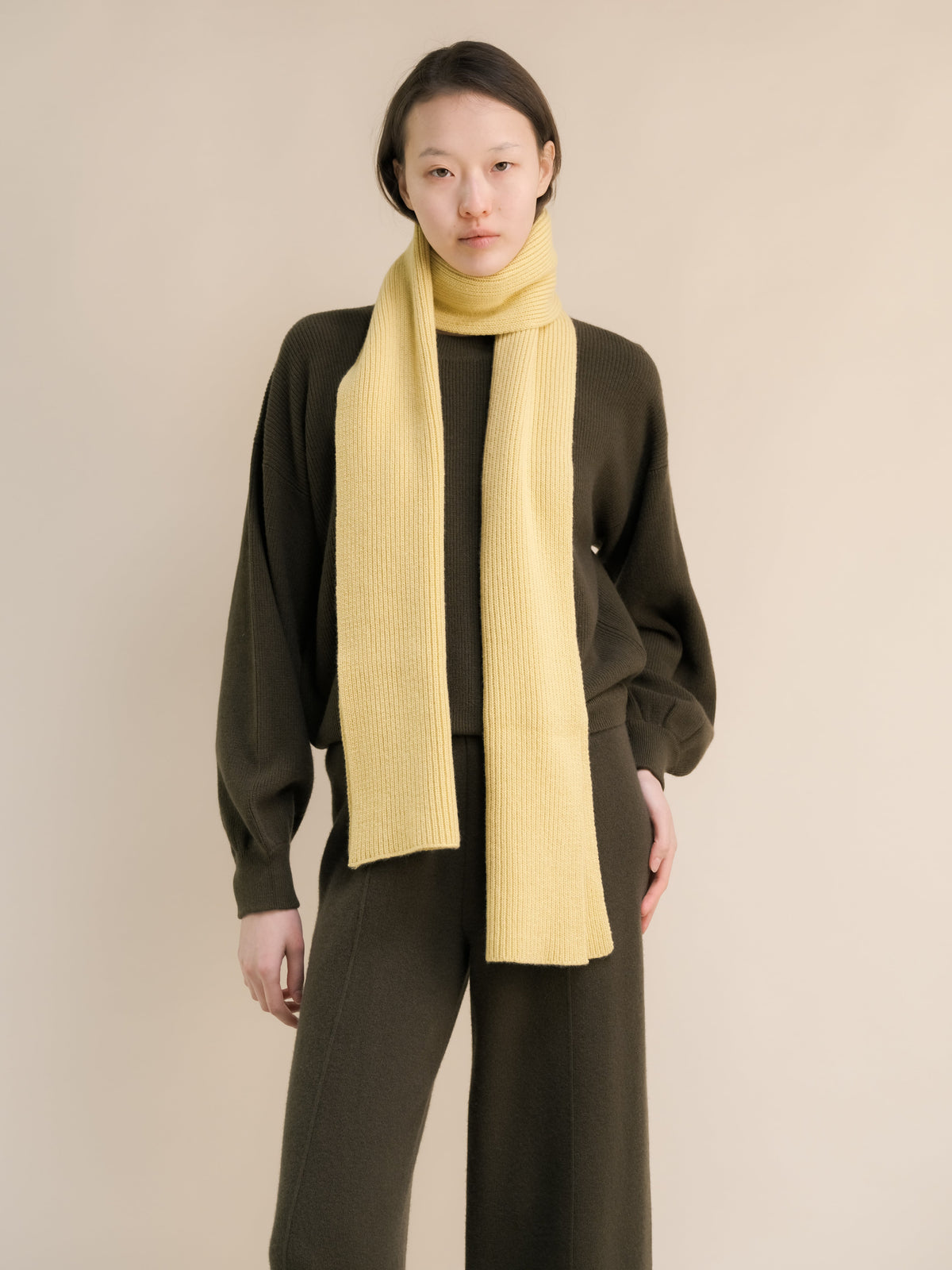 Cashmere Mix Balloon Sleeve Crewneck