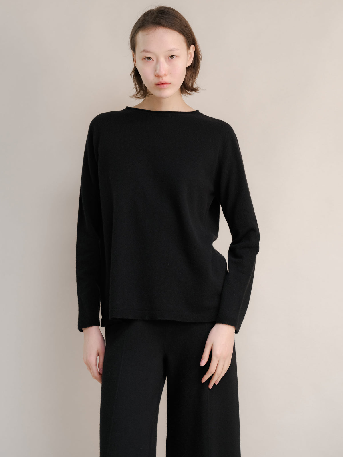 Cashmere Mix Curl Crewneck