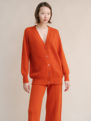 Cashmere Mix Long Ribbed Cardigan