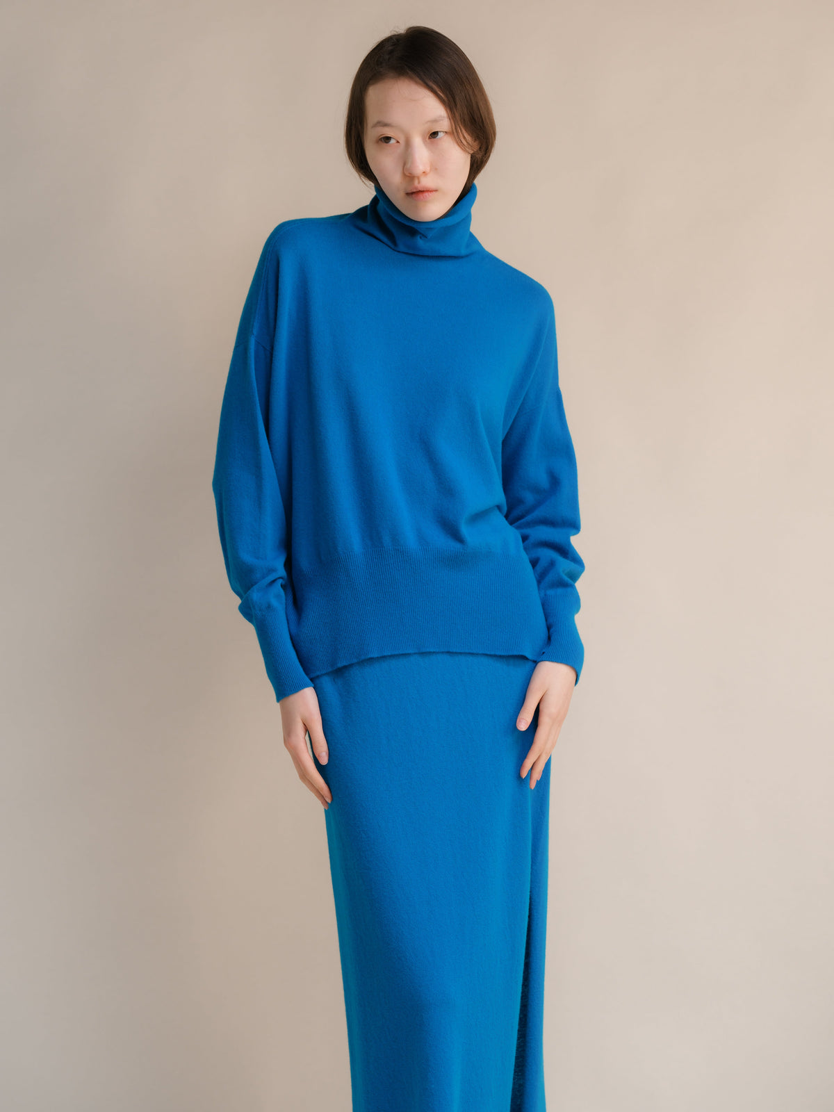 Cashmere Mix Maxi Turtleneck Sweater